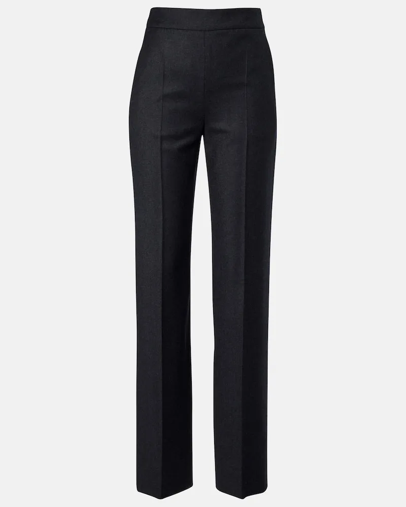 AGNONA Gerade Hose aus Wollflanell Grau