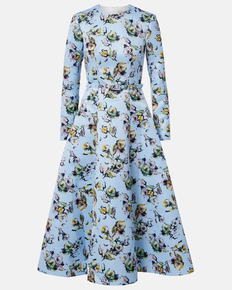 EMILIA WICKSTEAD Bedrucktes Midikleid Capucine Blau