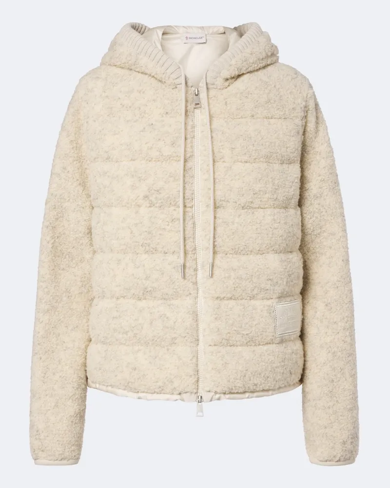Moncler Daunenjacke aus Bouclé Weiß