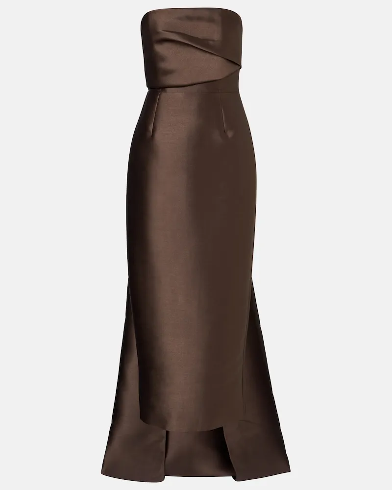 Solace London Cocktailkleid Kiki aus Satin Braun