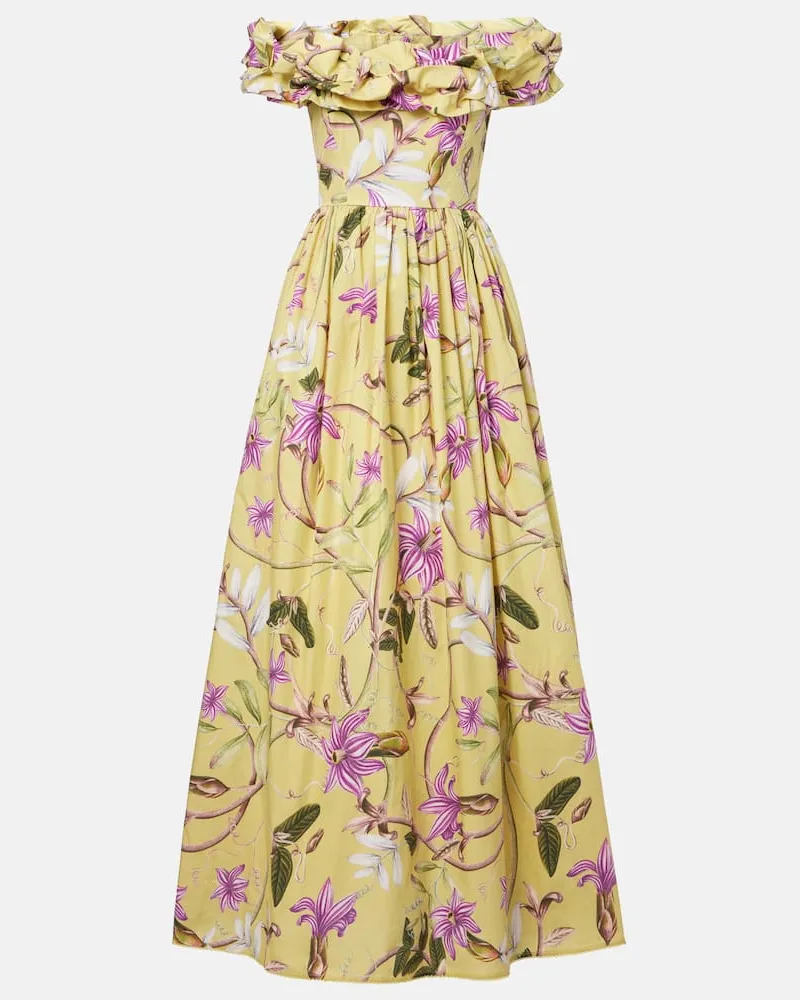 AGUA BENDITA Maxikleid Espliego aus Baumwollpopeline Multicolor