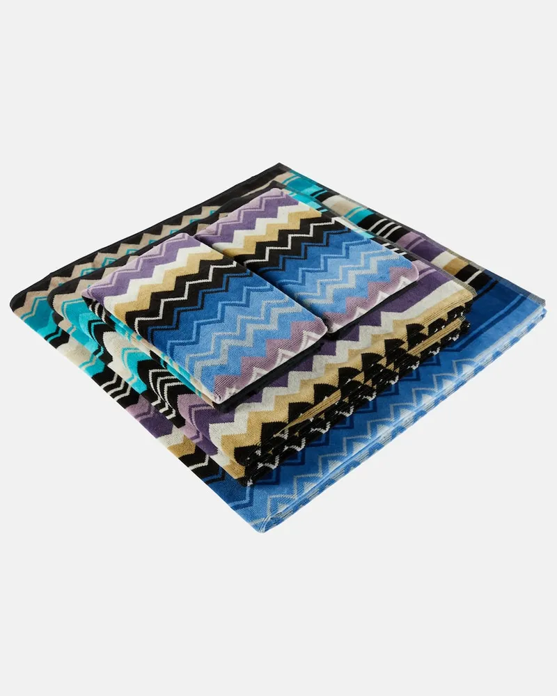 Missoni Set Giacomo aus fünf Handtüchern Blau