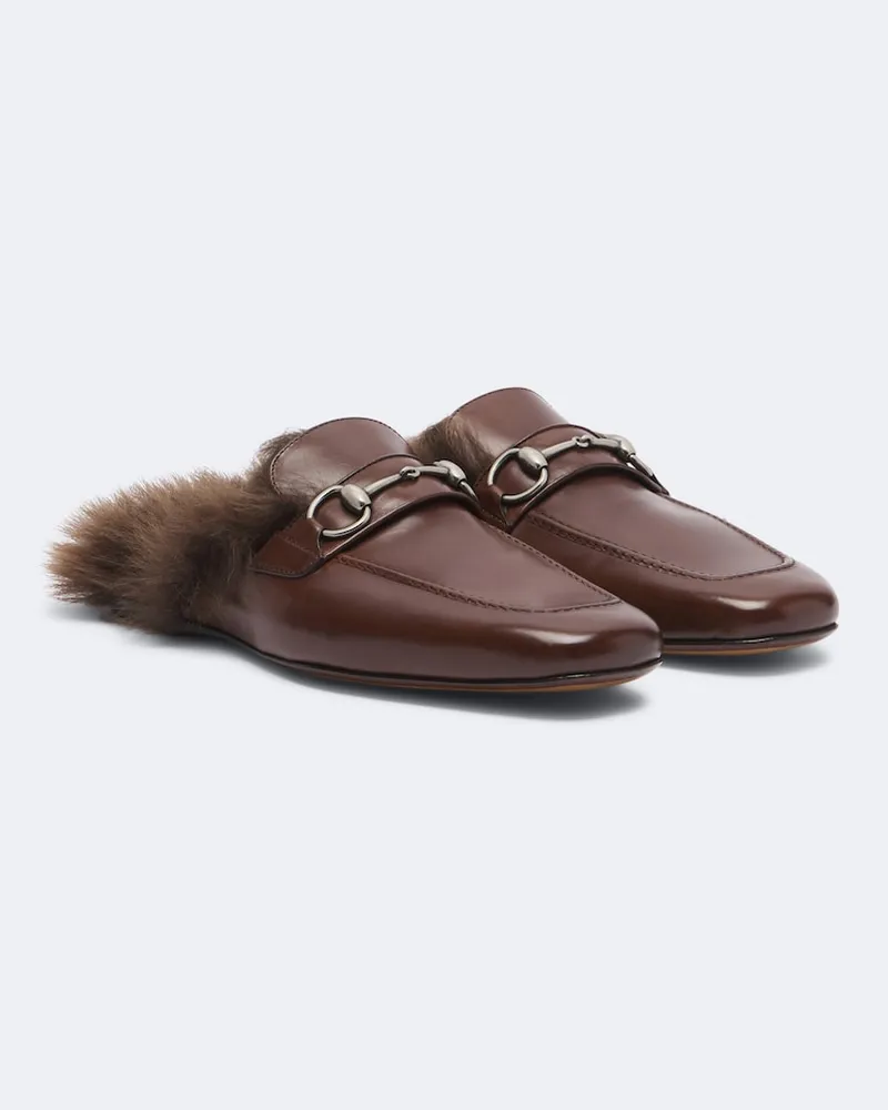 Gucci Mules Larindo aus Leder Braun