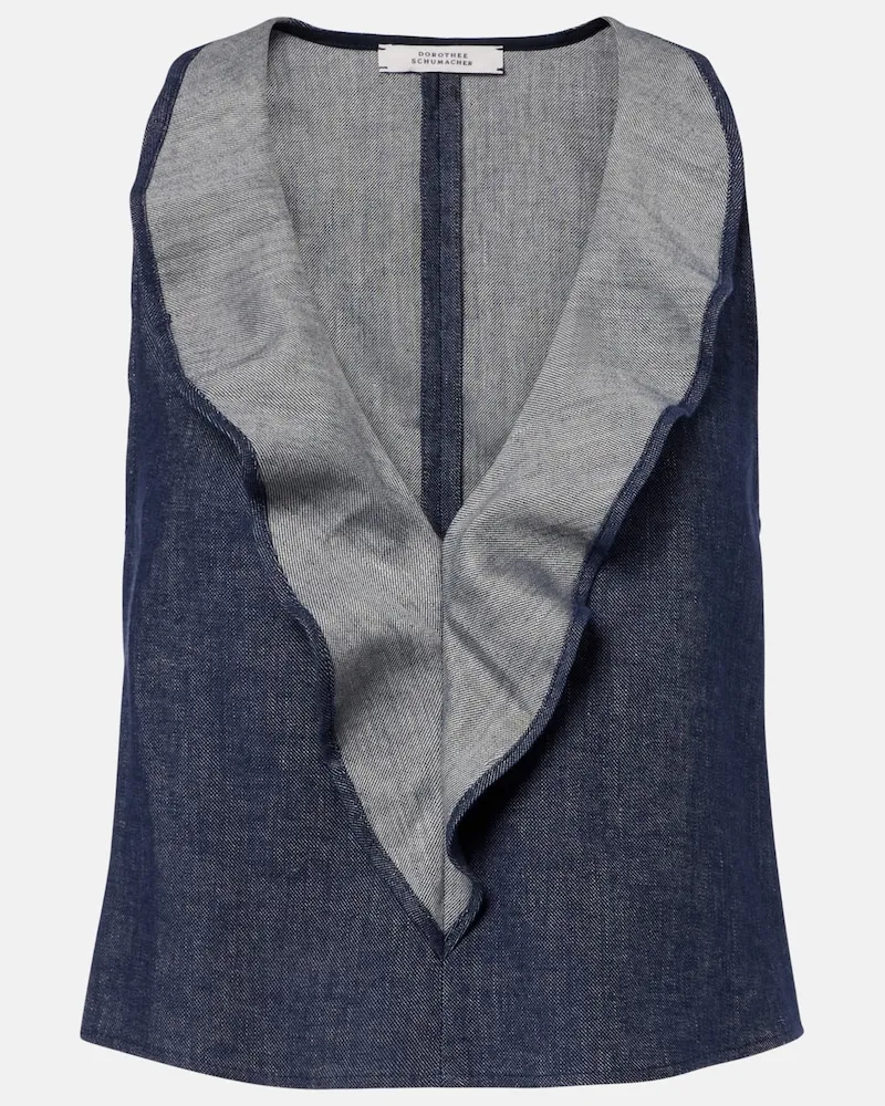 Dorothee Schumacher Cropped-Top Fluid Denim Blau