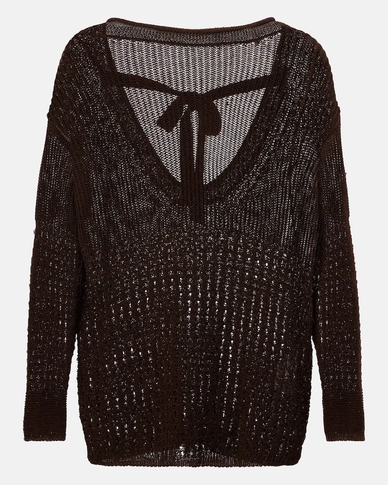 Max Mara Pullover Paggi aus einem Baumwollgemisch Braun