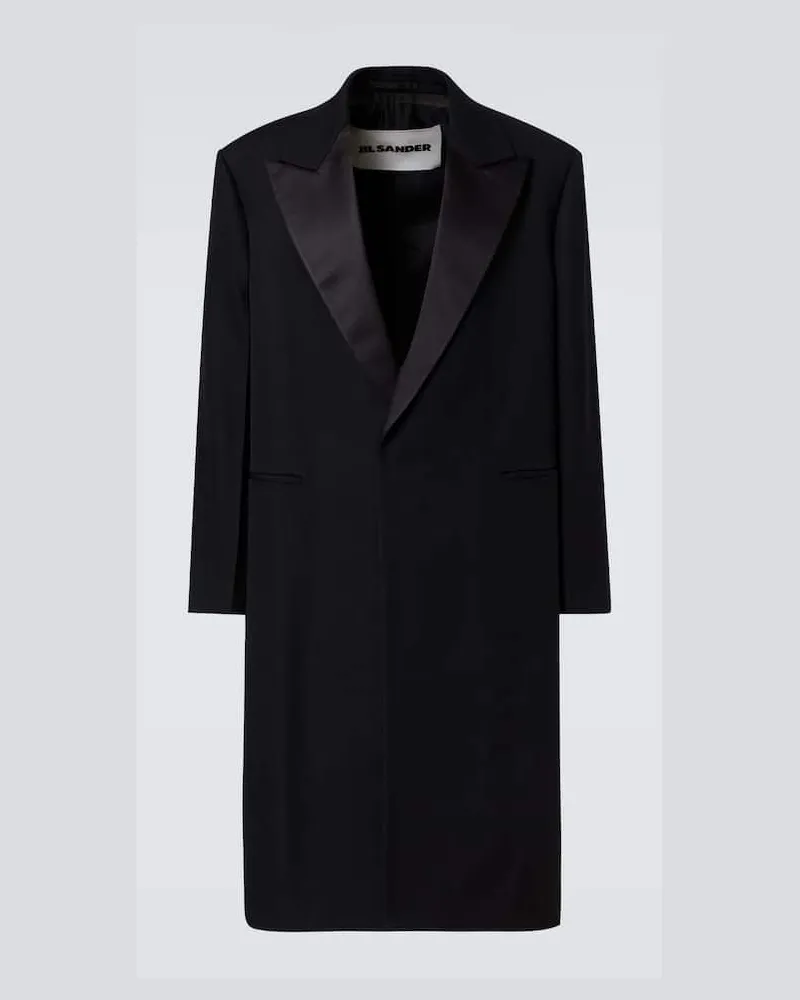 Jil Sander Mantel aus Wolle mit Seide Schwarz