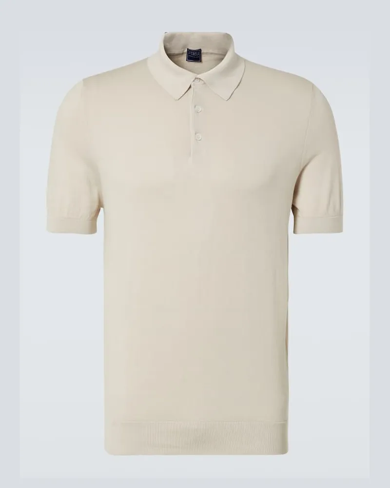 Fedeli Polohemd aus Baumwolle Beige