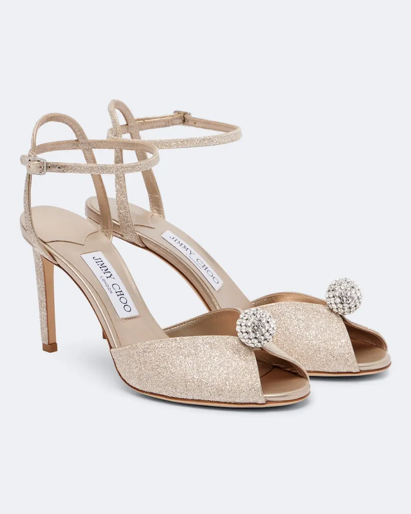 Jimmy Choo Sandalen Sacora 85 mit Glitter Gold