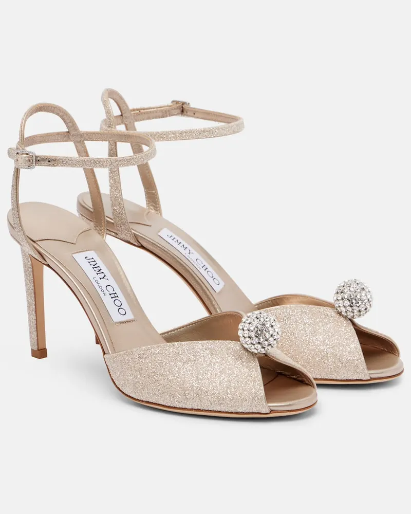 Jimmy Choo Sandalen Sacora 85 mit Glitter Gold