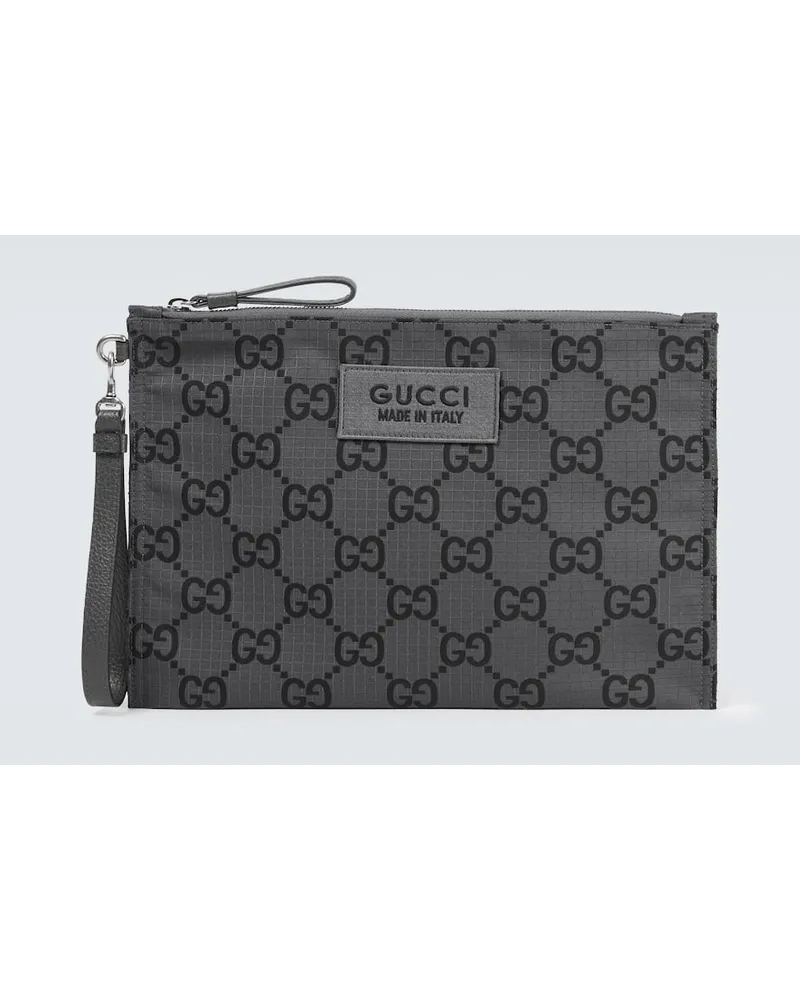 Gucci Etui GG mit Leder Grau