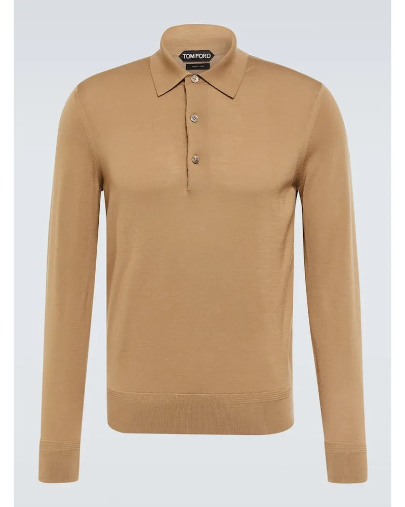 Tom Ford Polopullover aus Wolle Beige