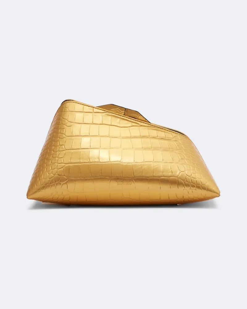 ATTICO Clutch 8:30PM aus Leder in Kroko-Optik Gold