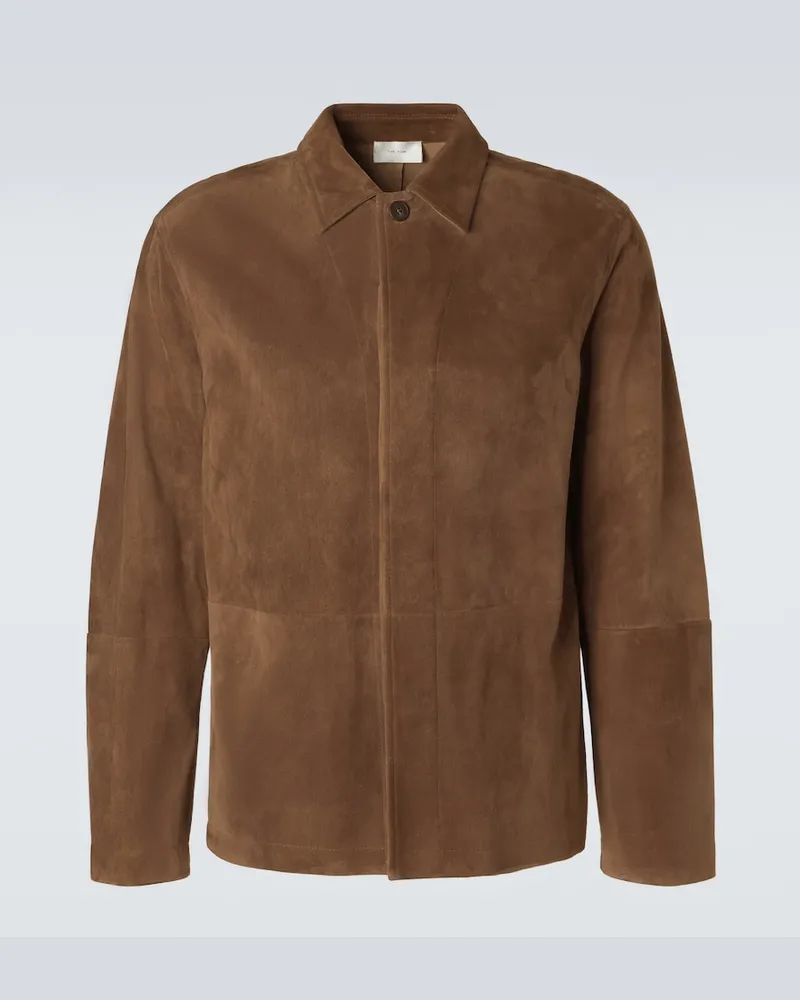 The Row Jacke Ulrich aus Veloursleder Braun