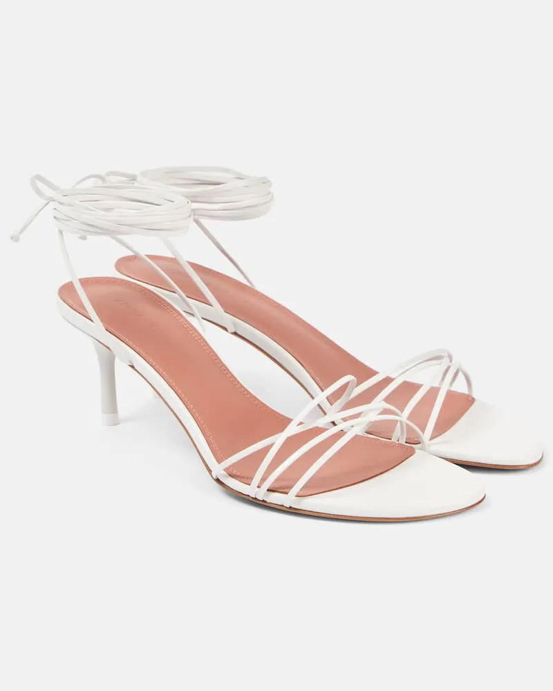Amina Muaddi Sandalen Lori 60 aus Leder Weiß