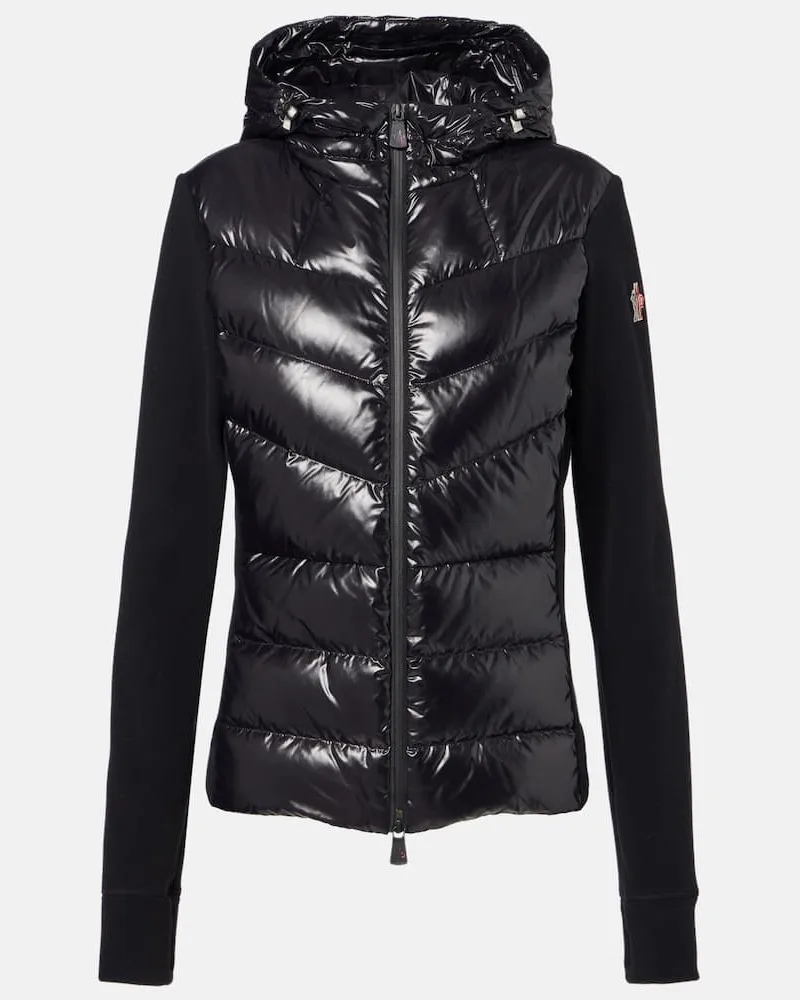 Moncler Daunenjacke aus Strick Schwarz