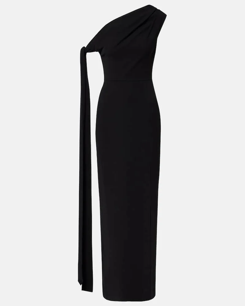 Solace London Robe Irina aus Crêpe Schwarz