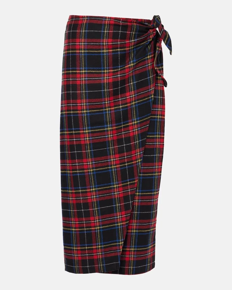 Ralph Lauren Wickelrock aus einem Wollgemisch Multicolor