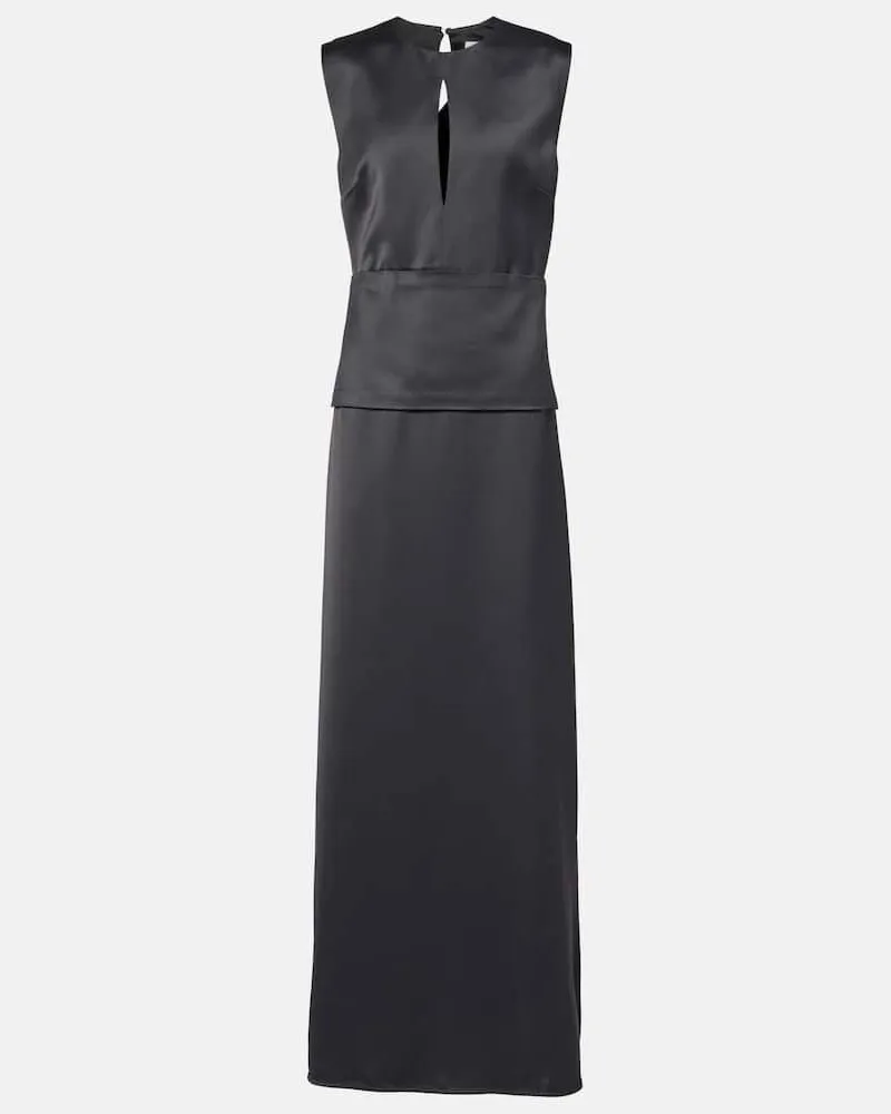 Jil Sander Midikleid aus Satin Schwarz