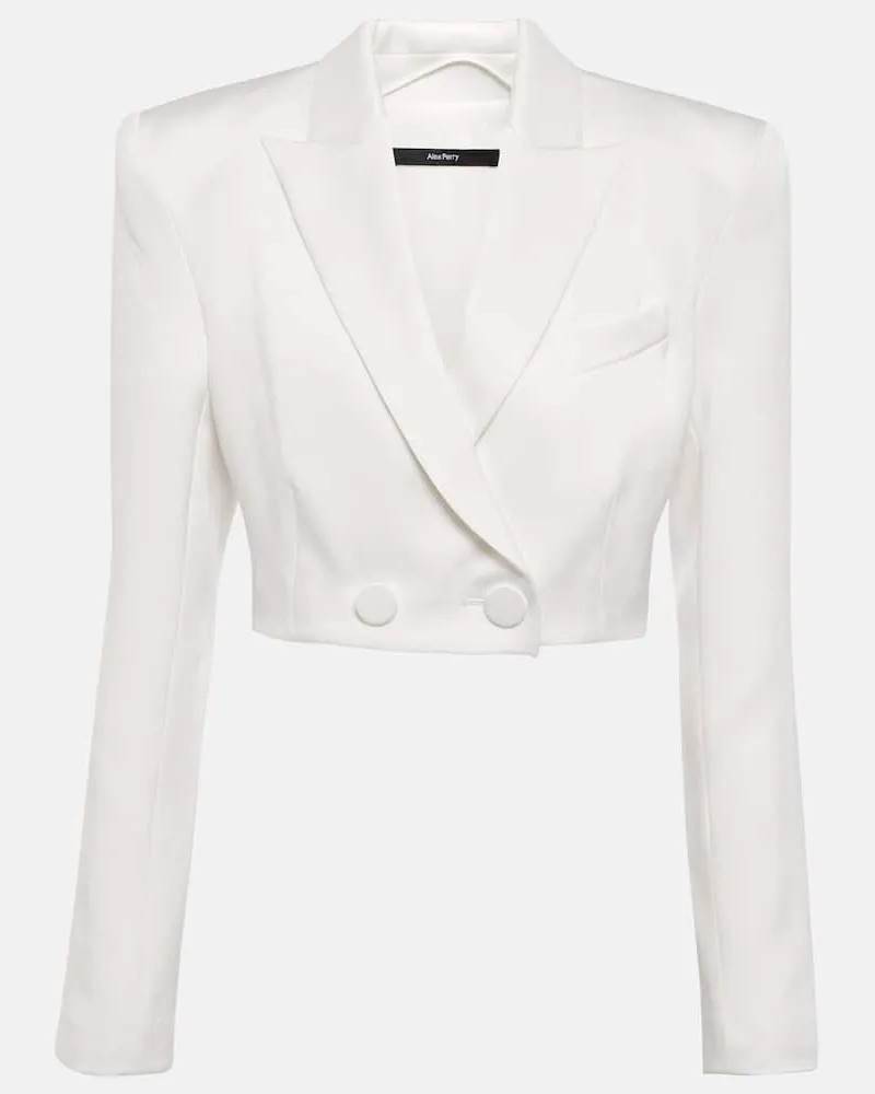 Alex Perry Cropped-Blazer Parker aus Crêpe Weiß