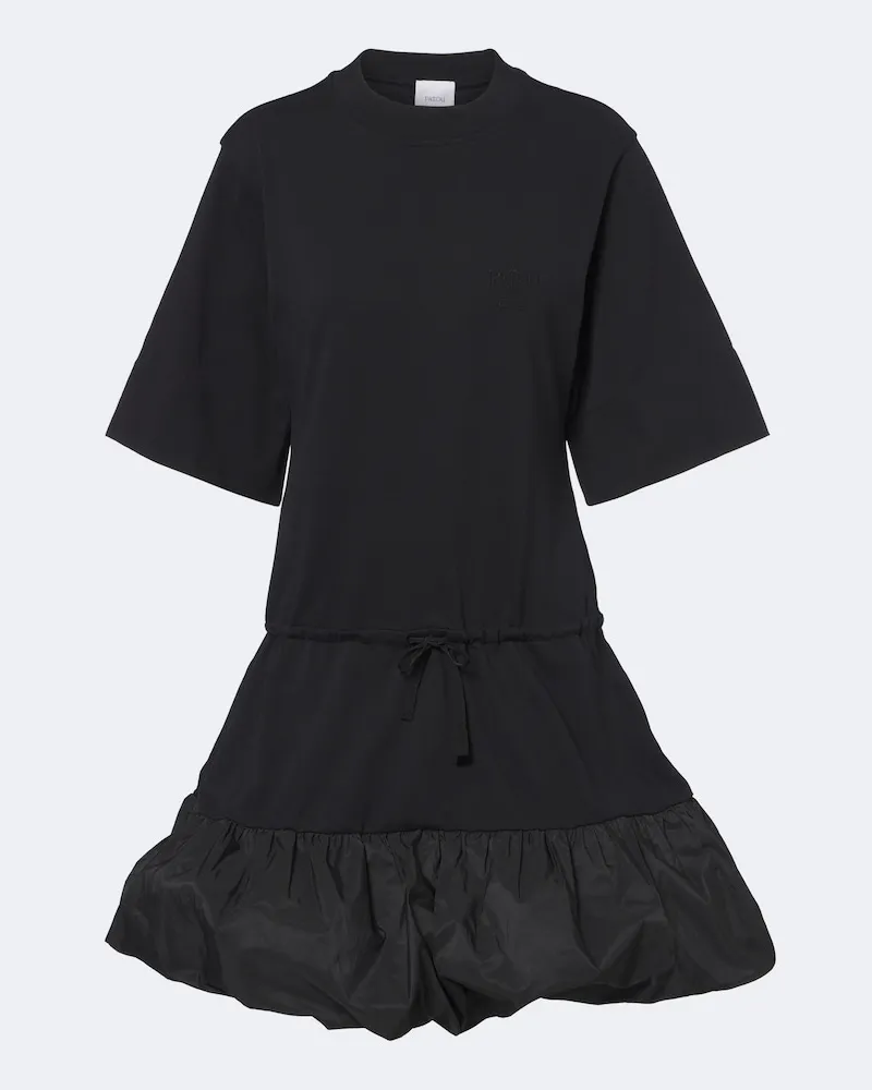 Patou Minikleid aus Baumwolle mit Faille Schwarz