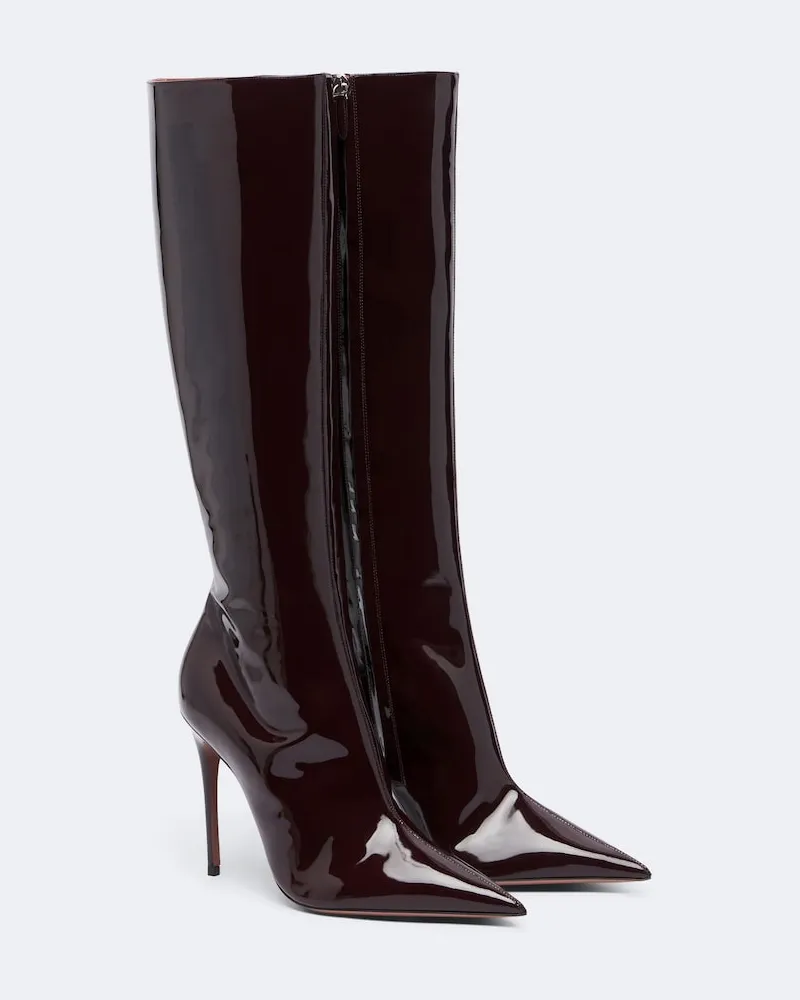 Paris Texas Stiefel Vera aus Lackleder Burgunderrot