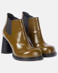 Bottega Veneta Ankle Boots Cliff aus Leder Gruen