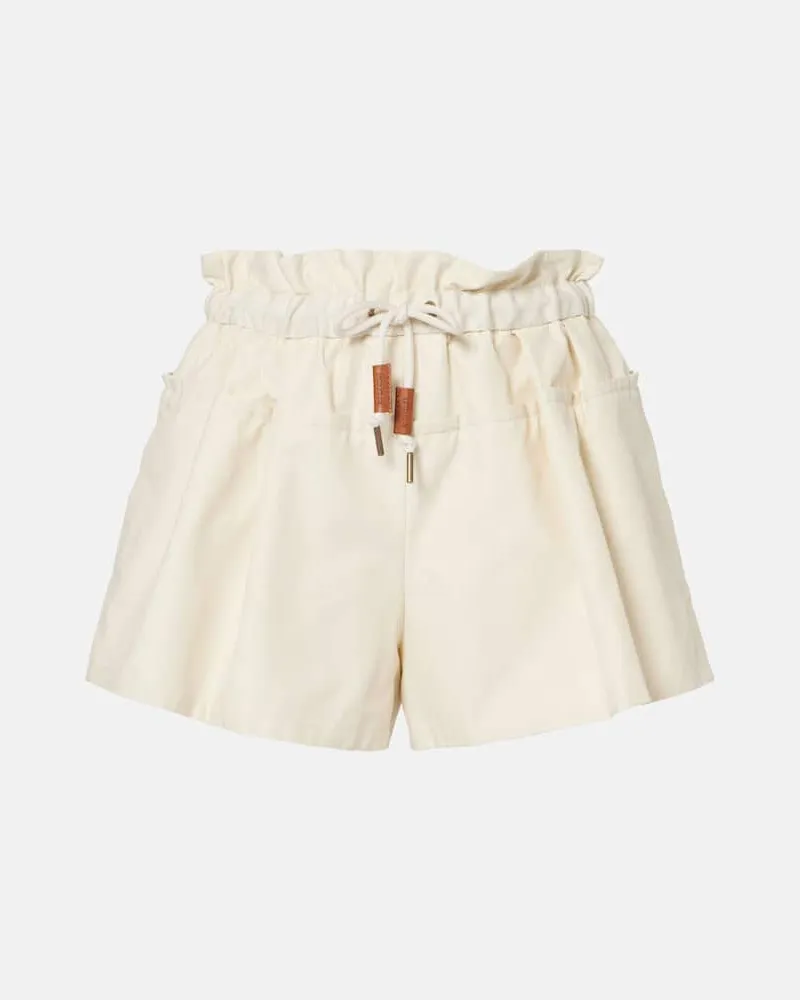 Moncler Shorts aus Twill Weiß