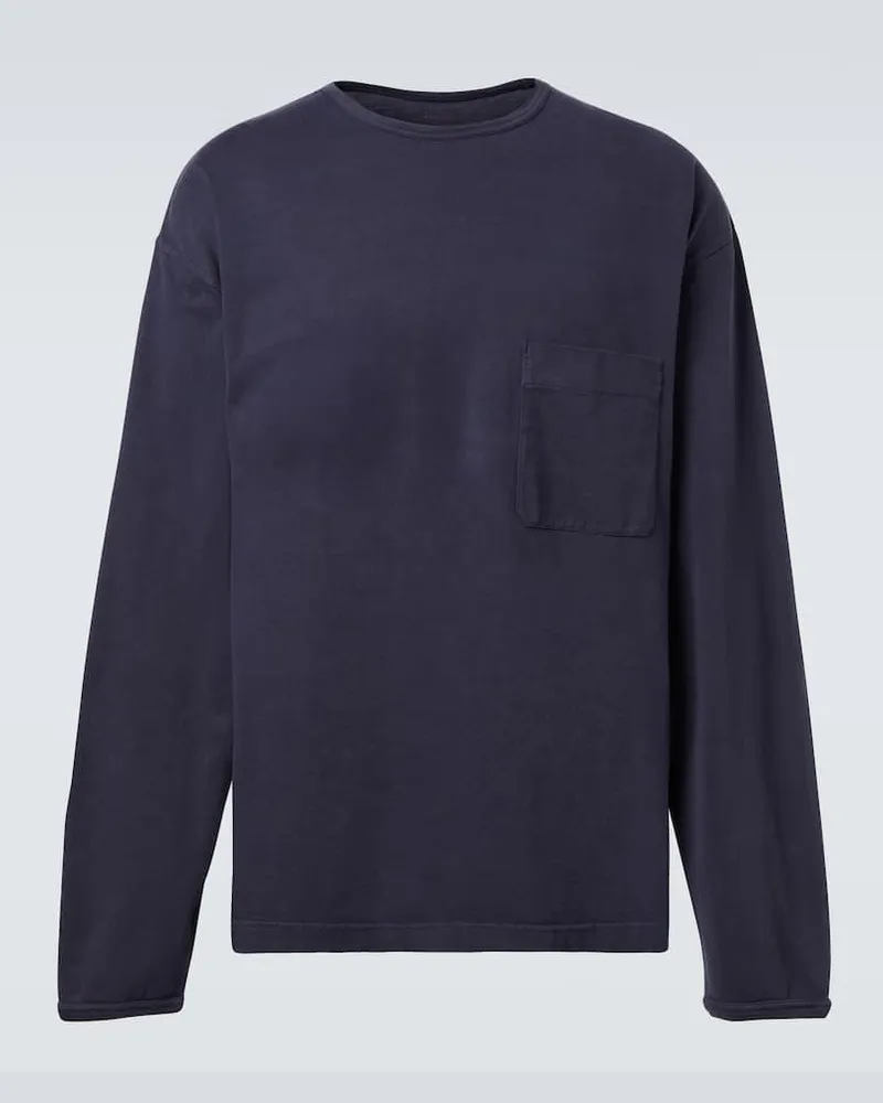 Christophe Lemaire Sweatshirt aus Baumwoll-Jersey Blau