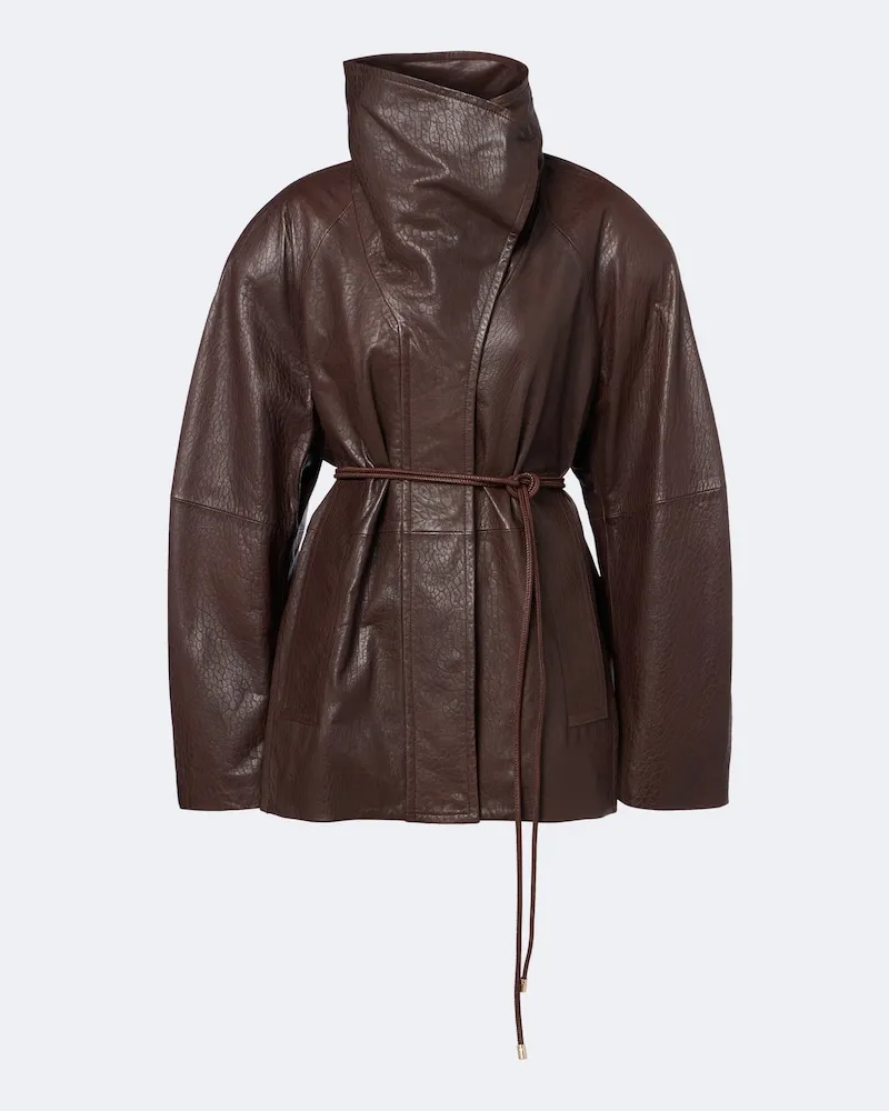 SPORTMAX Lederjacke Braun