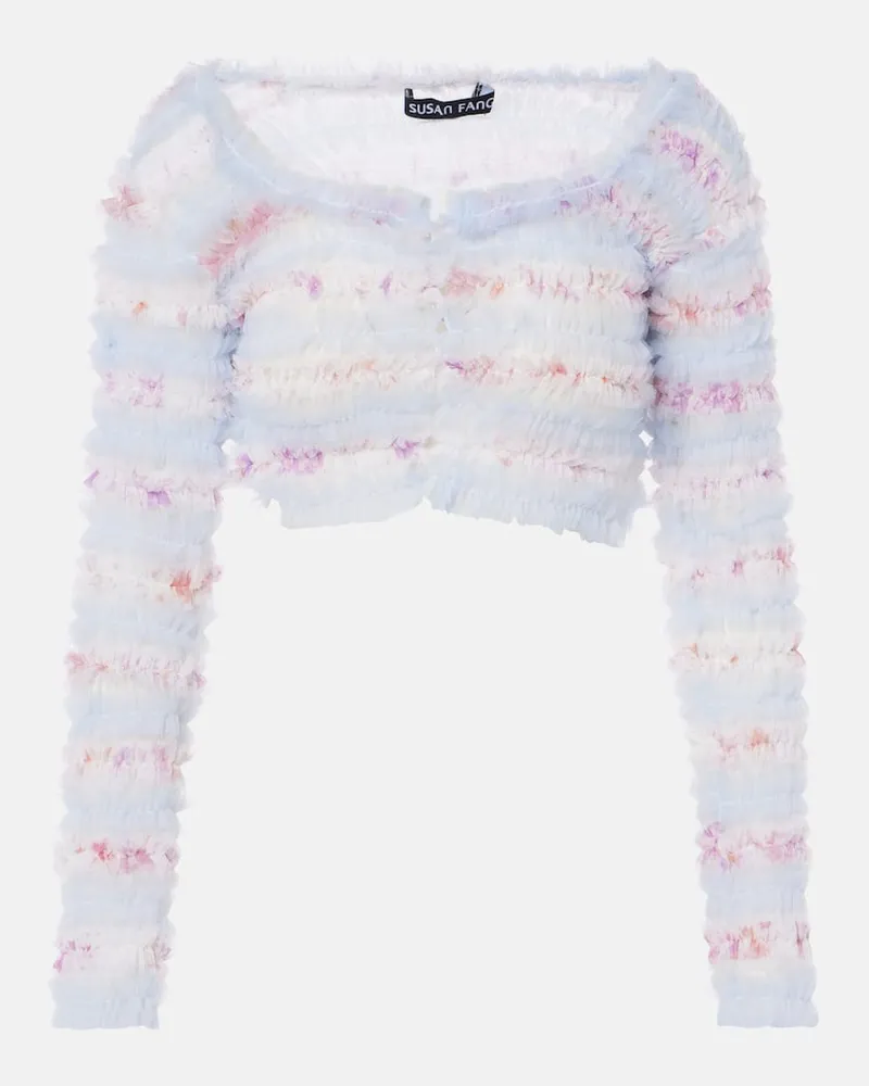 Susan Fang Cropped-Cardigan Blau