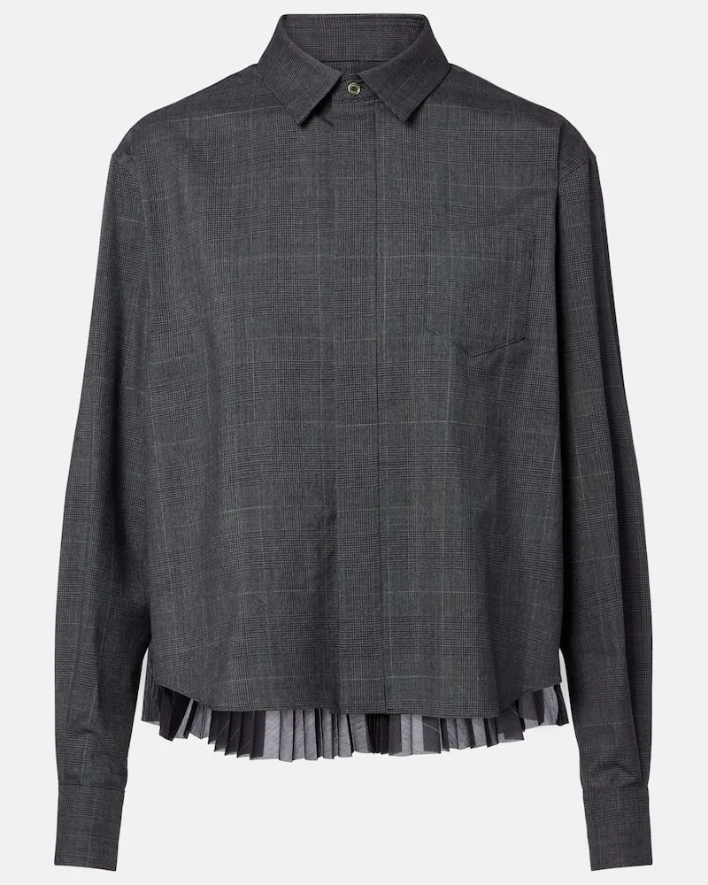 Sacai Hemd aus Wolle Grau