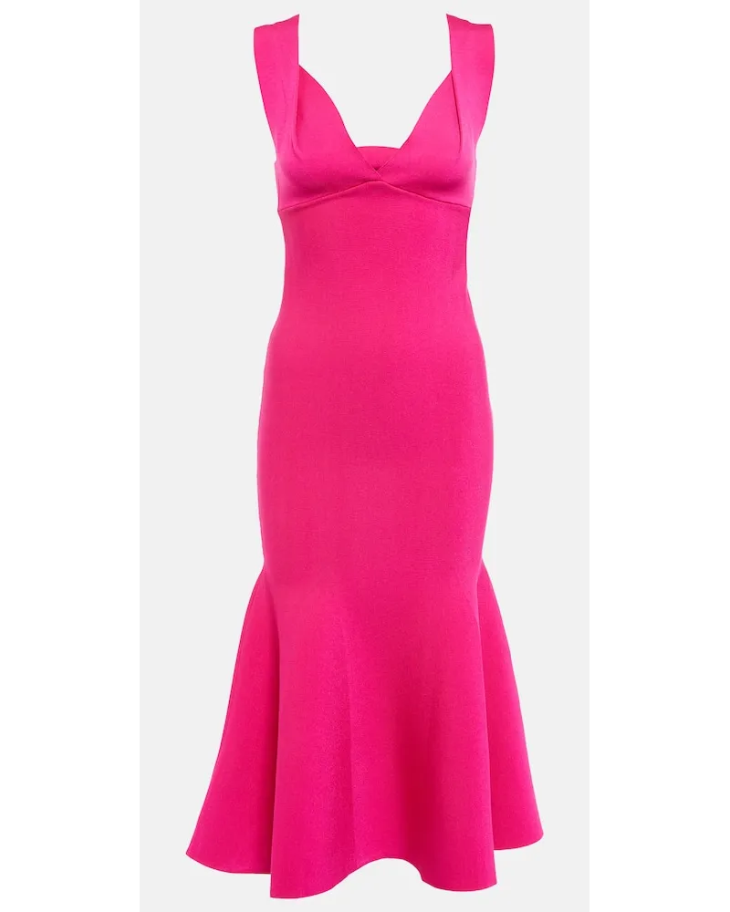 Roland Mouret Asymmetrisches Midikleid Pink