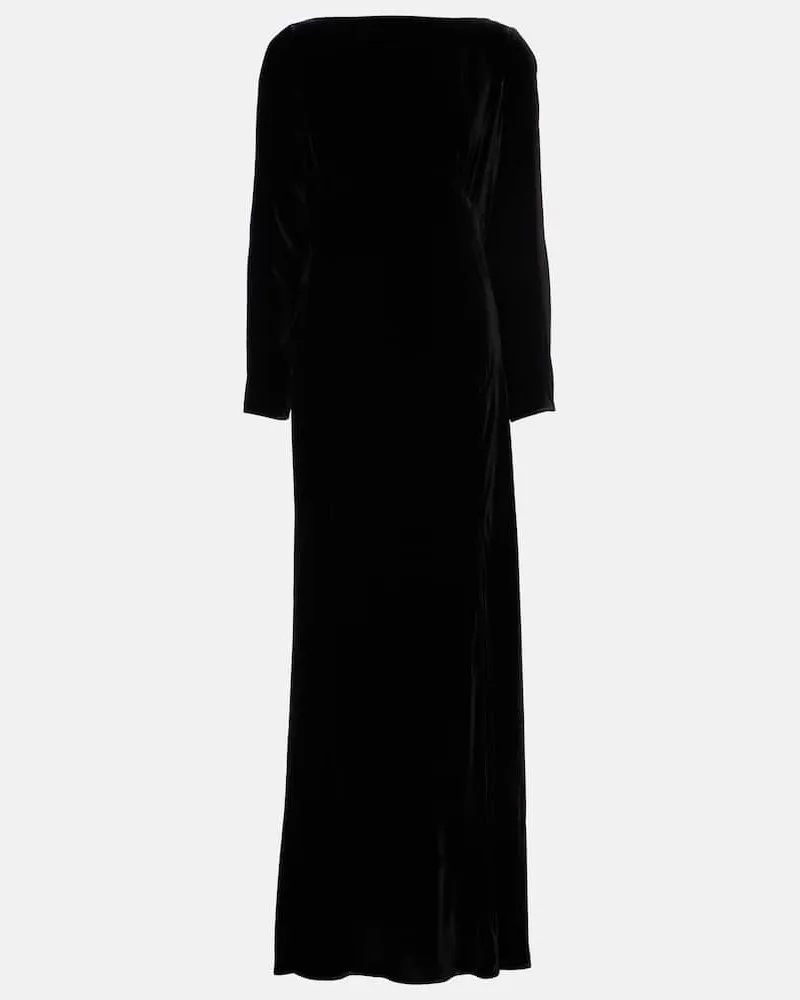 RIXO Maxikleid Devina aus Samt Schwarz