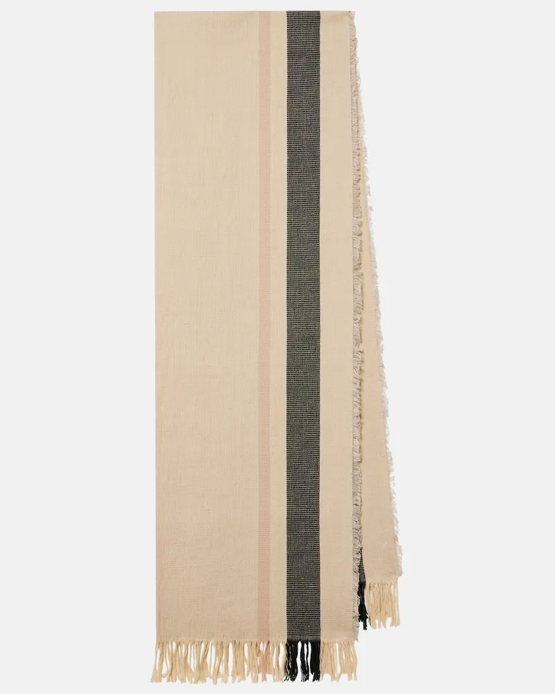 The Row Schal Cadia aus Baumwolle und Leinen Beige