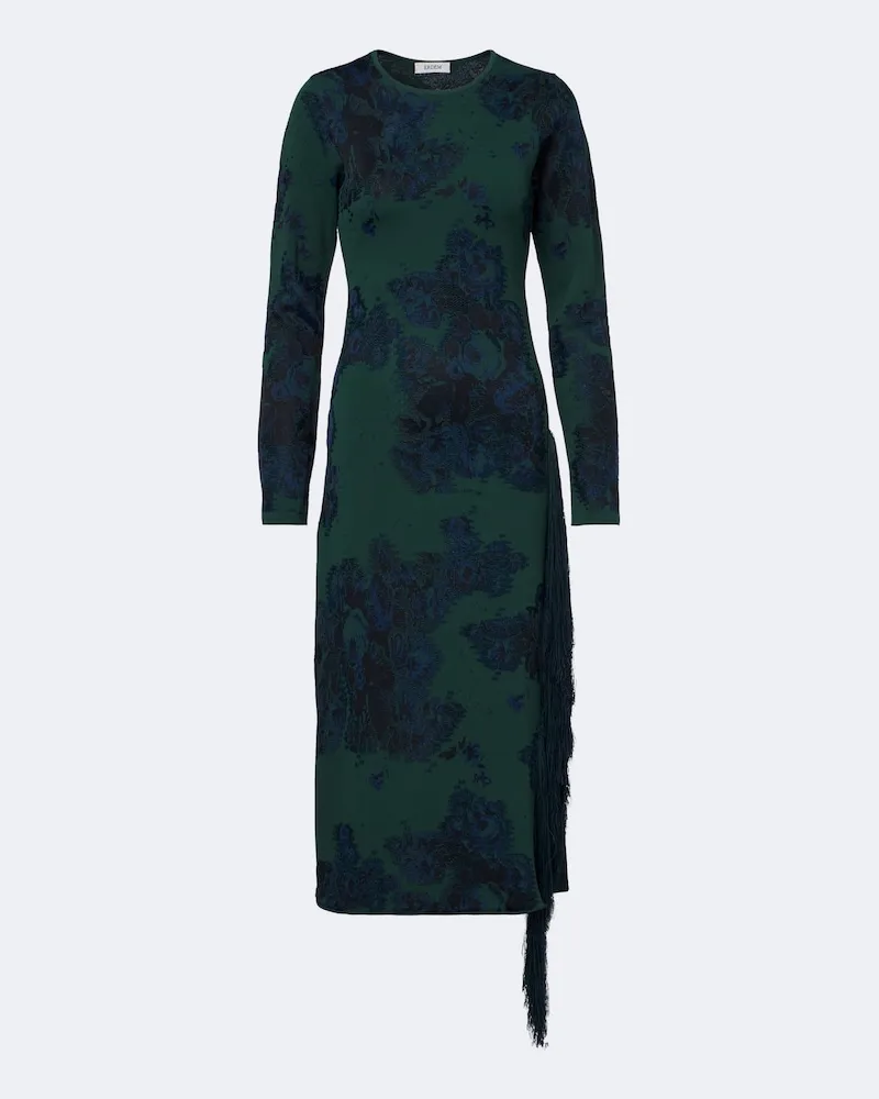 Erdem Midikleid aus Jacquard-Strick Grün