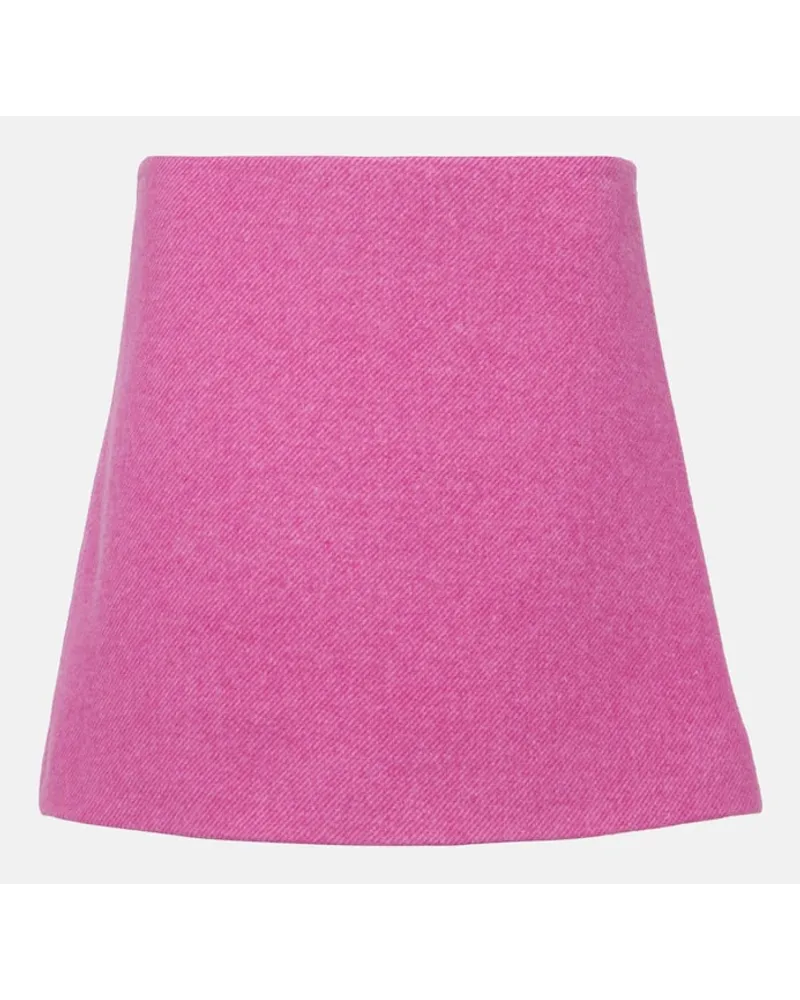 Ganni Minirock aus Twill Pink