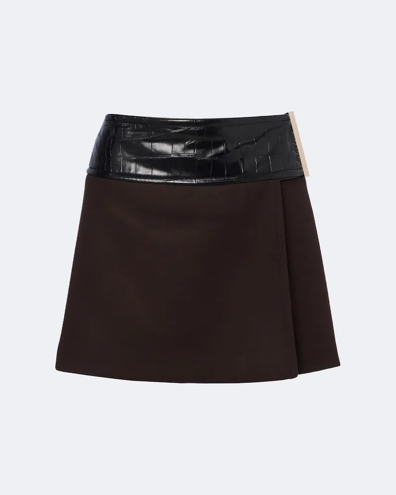 SPORTMAX Wickelrock aus Schurwolle Braun