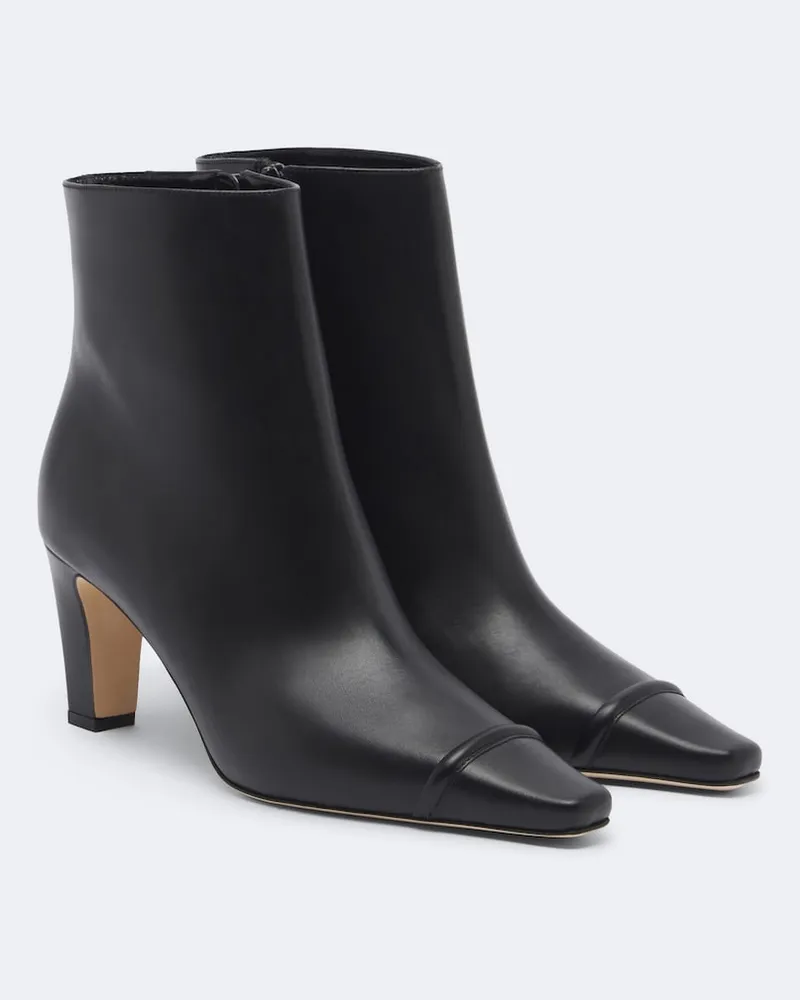 Manolo Blahnik Ankle Boots Vivecal aus Leder Schwarz