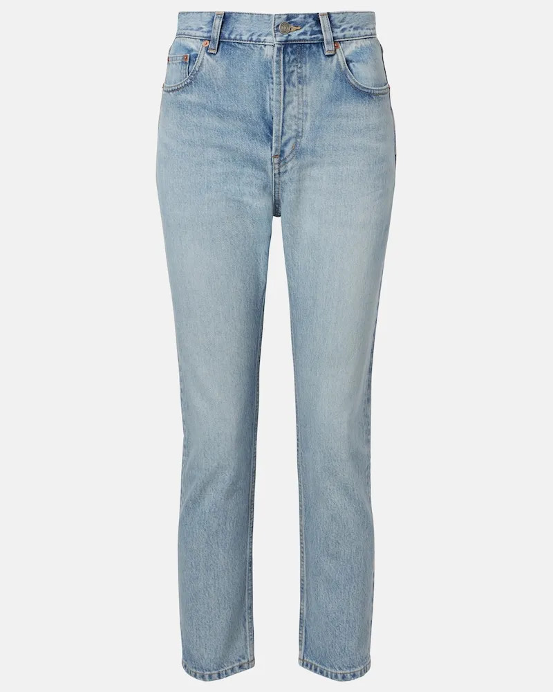 Saint Laurent Cropped Slim Jeans '90s Blau