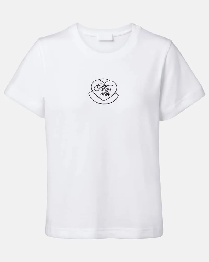 Moncler T-Shirt aus Baumwolle Weiß