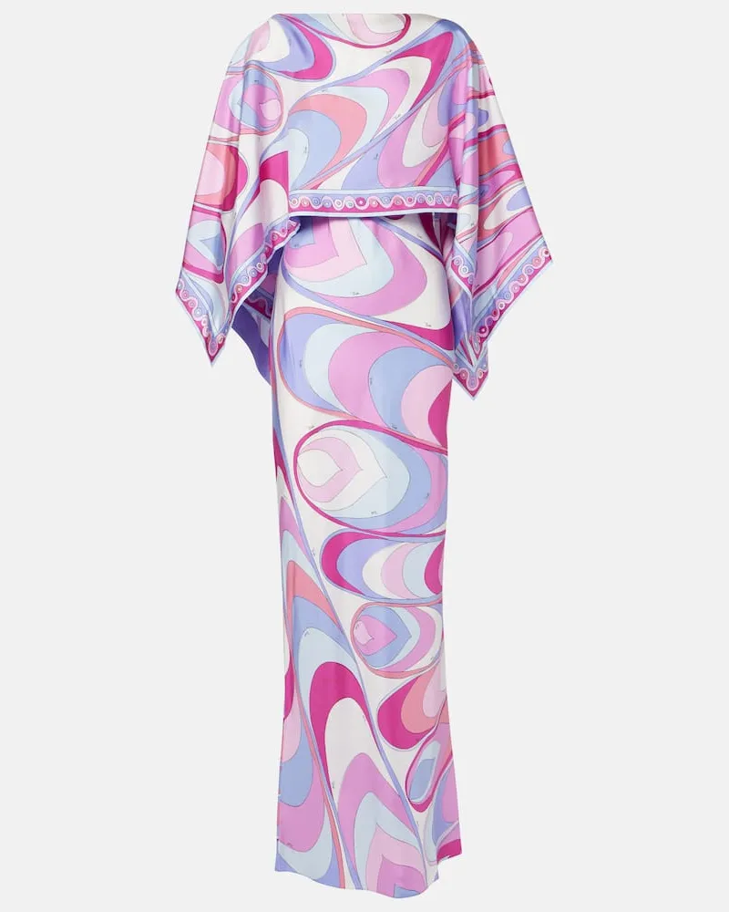 Emilio Pucci Maxikleid Iride aus Seiden-Twill Rosa