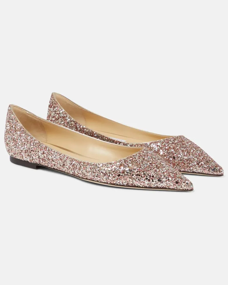 Jimmy Choo Ballerinas Love mit Glitter Rosa