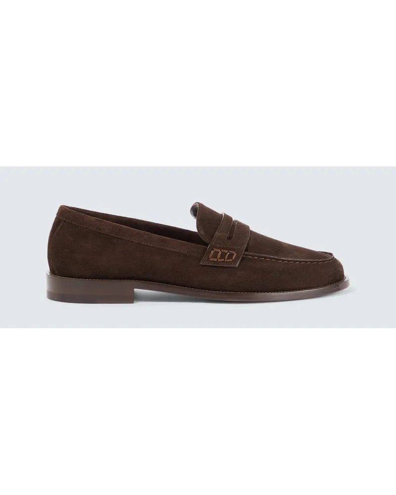 Manolo Blahnik Loafers Perry aus Veloursleder Braun