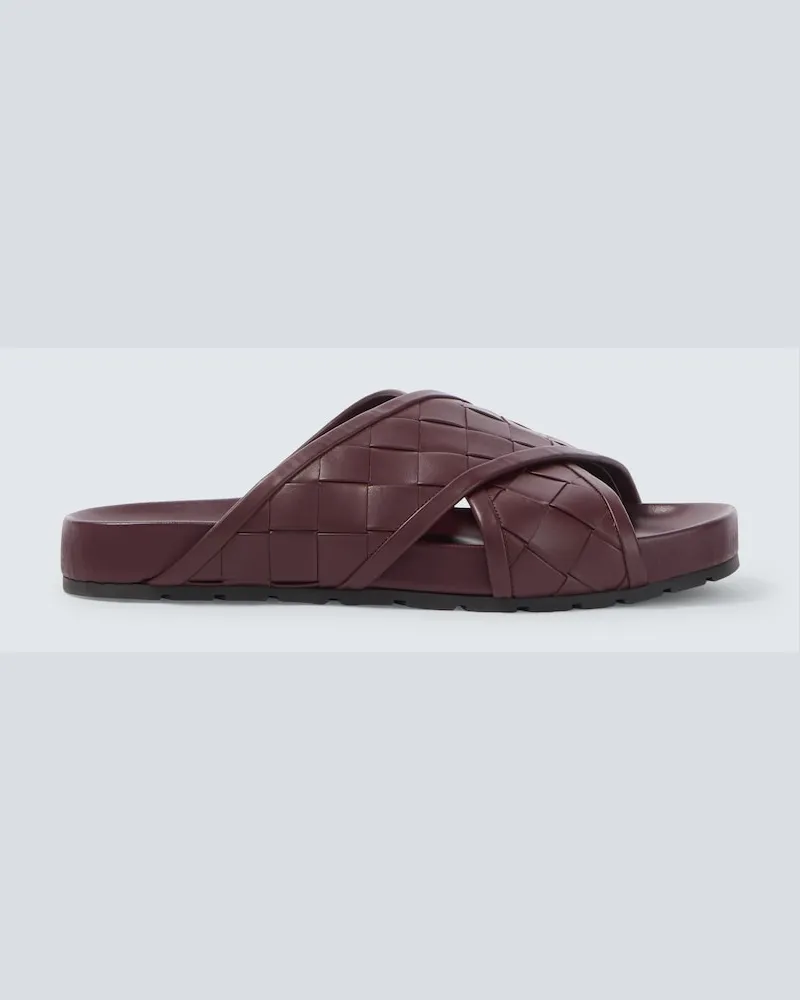 Bottega Veneta Sandalen Tarik aus Leder Burgunderrot