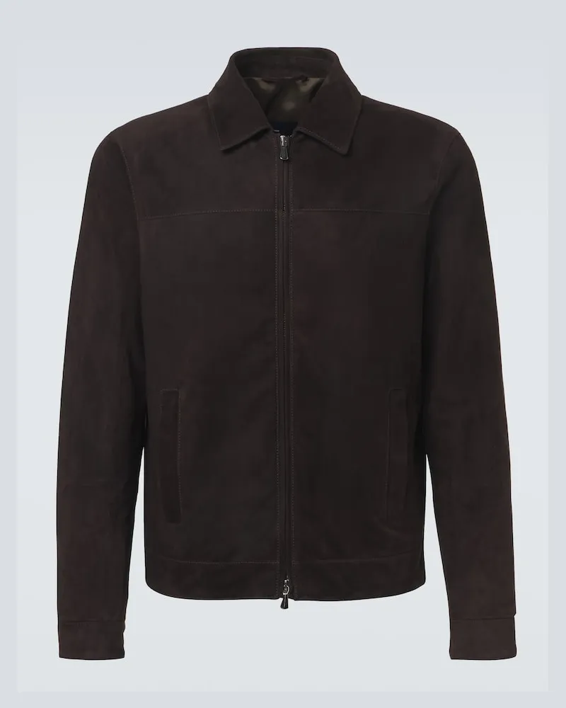 Thom Sweeney Blouson aus Veloursleder Braun
