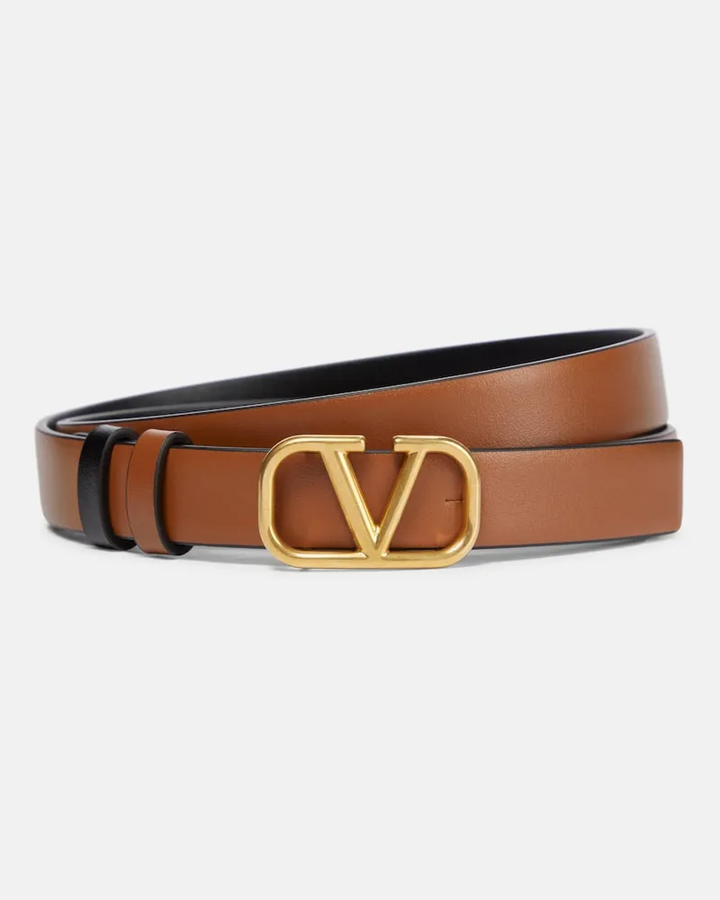 Valentino Garavani Wendbarer Gürtel VLogo Signature aus Leder Braun