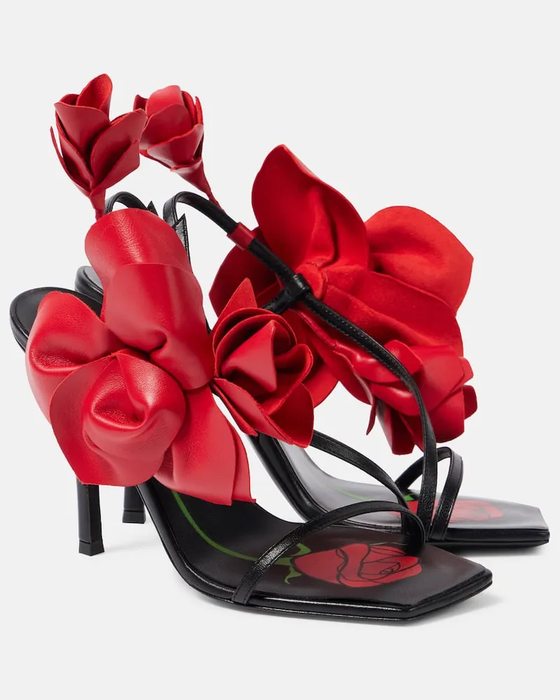 Magda Butrym Verzierte Slingback-Sandalen aus Leder Rot