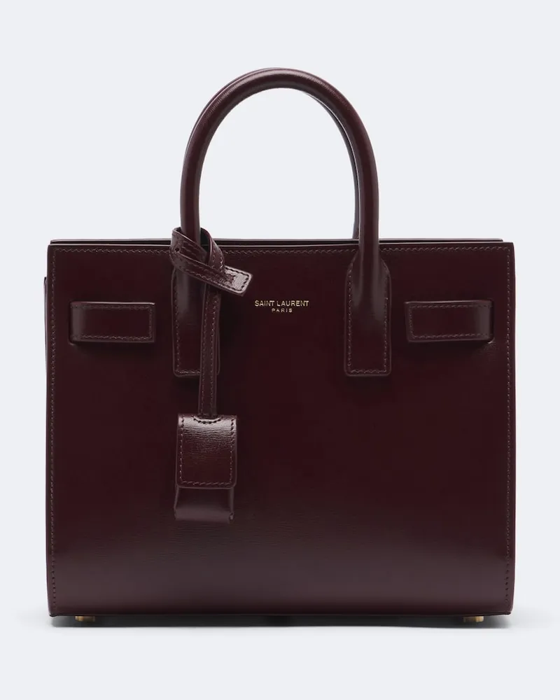 Saint Laurent Henkeltasche Sac de Jour Small aus Leder Burgunderrot