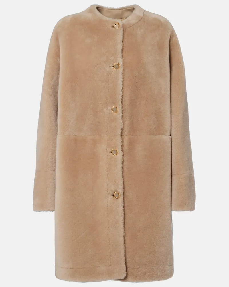 AGNONA Jacke aus Shearling Beige