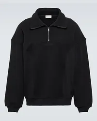 Saint Laurent Sweatshirt aus Baumwoll-Fleece Schwarz